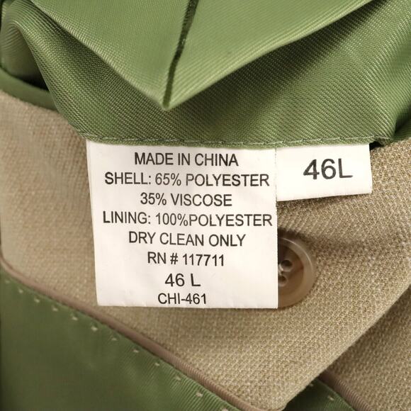 Alan Flusser Sport Coat Mens 46L Beige Jacket Lined Single Vent Two Button - Picture 4 of 16